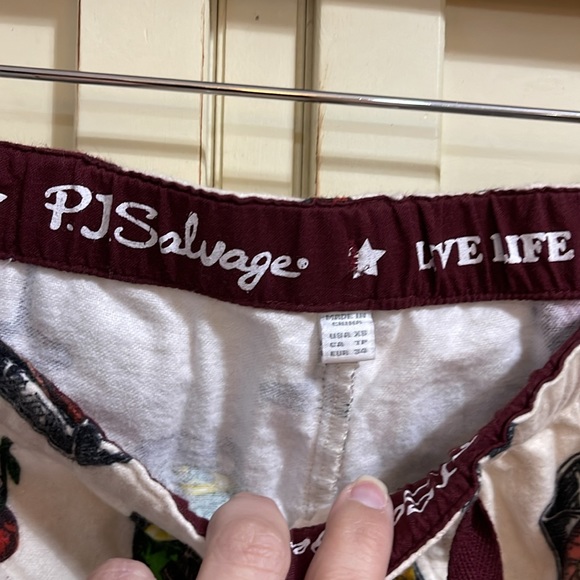 PJ Salvage super cozy XS pajama bottoms NWT - wine print - Picture 3 of 3
